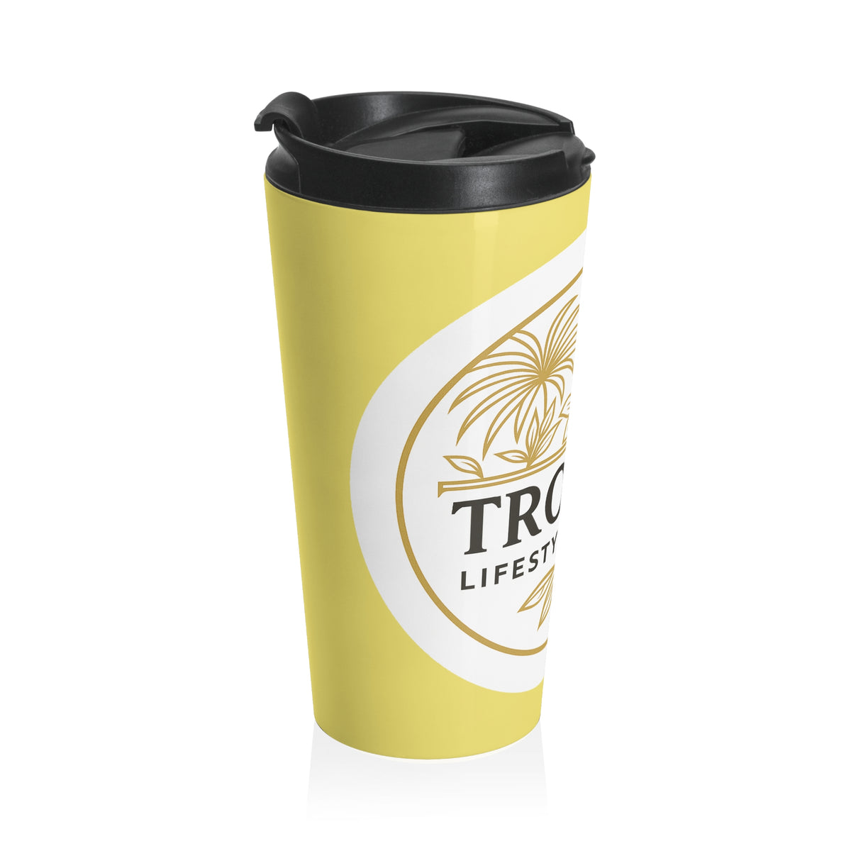 15 oz. Stainless Steel Travel Mug / TLCoffee Logo, Yellow