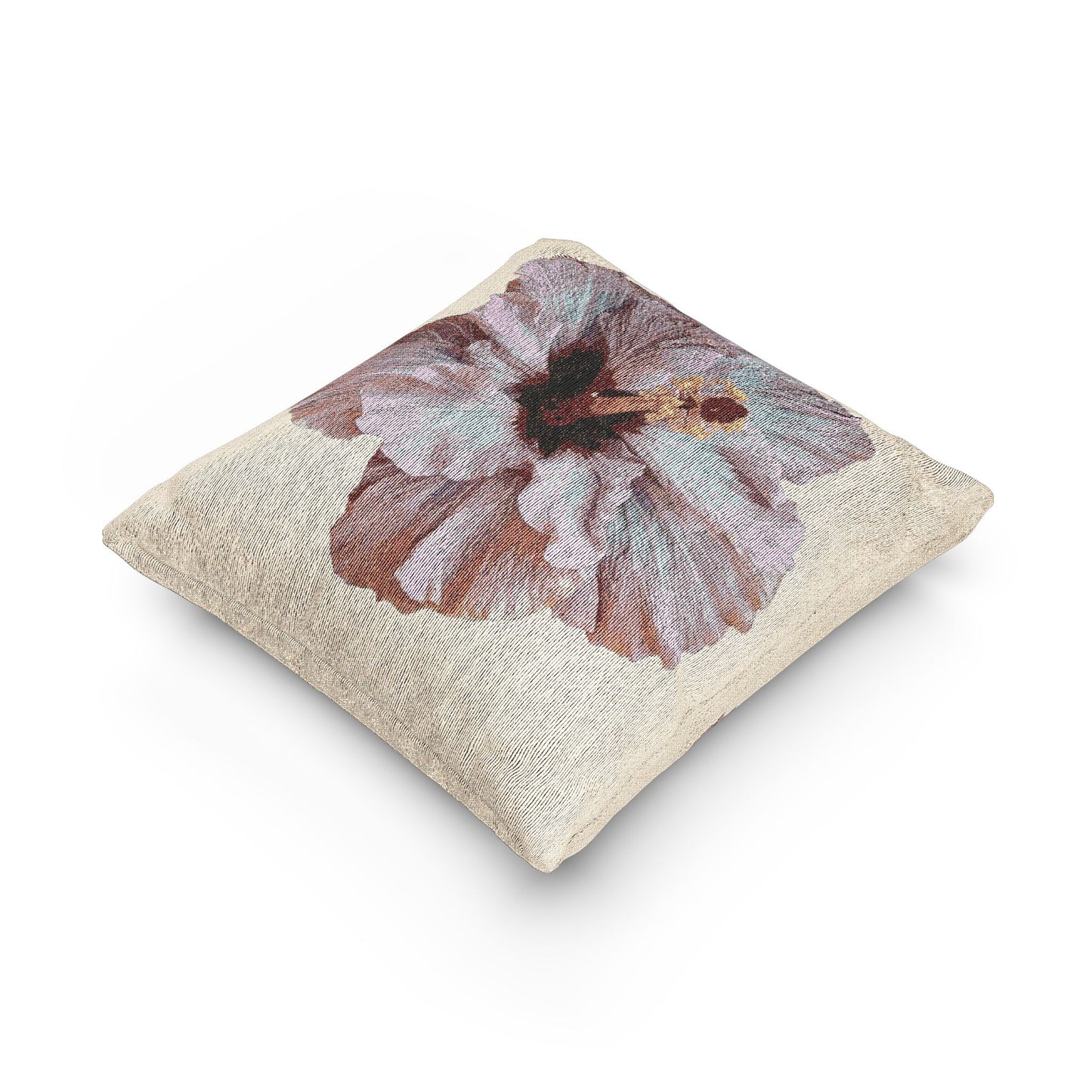 Woven Pillow, 17"W x 18"L ~ Photo Lilac Hibiscus