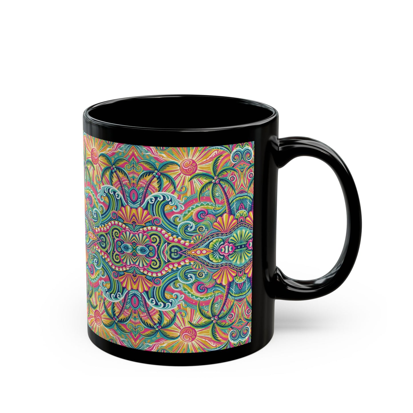 Black Coffee Mug - Kaleido Bay