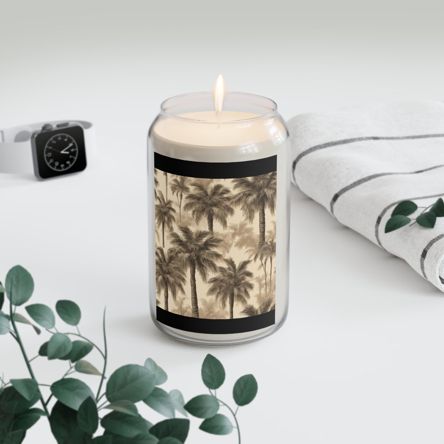 Scented Candle, 13.75oz - Lisa's Fluffy Palms, black