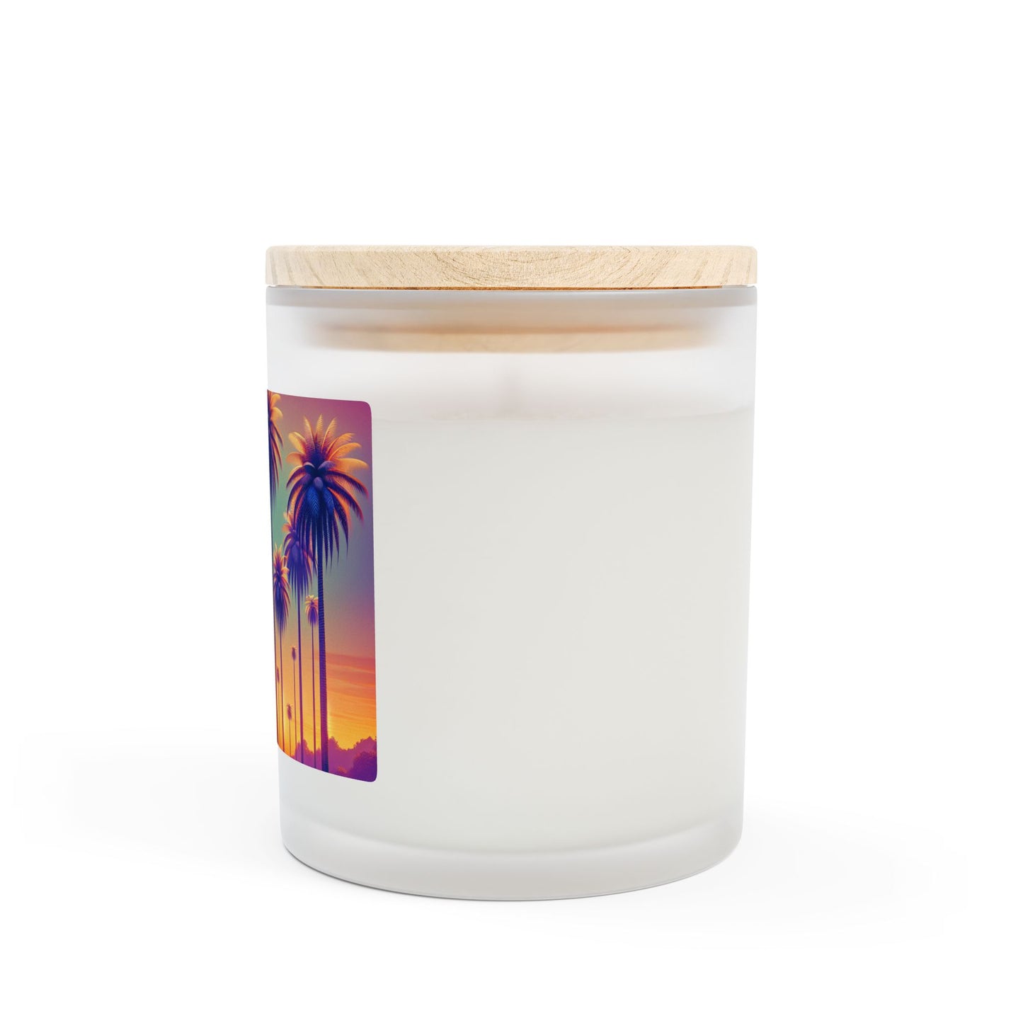 Frosted Glass Candle, 11oz, Sunset Palms