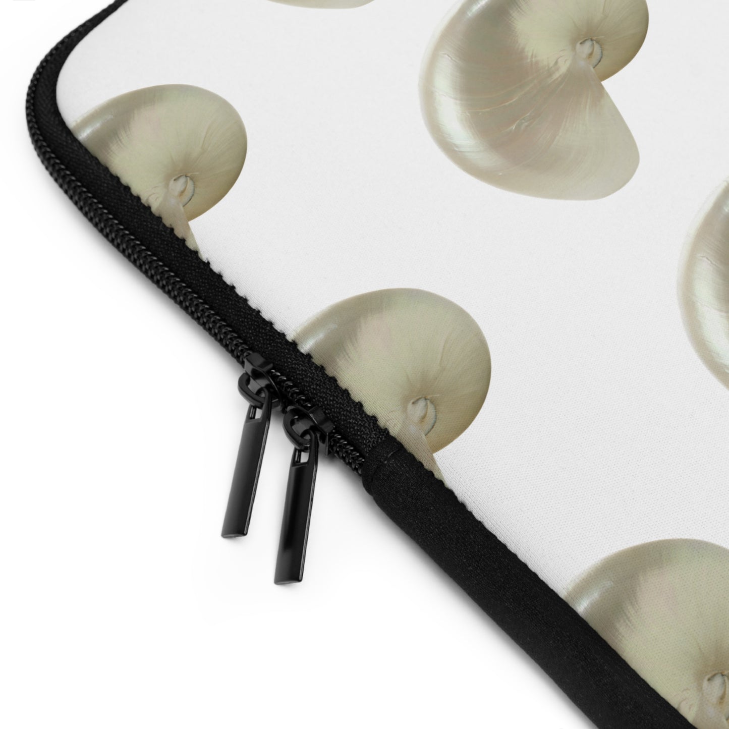 Tropical Laptop Sleeve, 5 Sizes - Perfect for Beach Lovers & Students / Lustrous White Nautilus Shell, White
