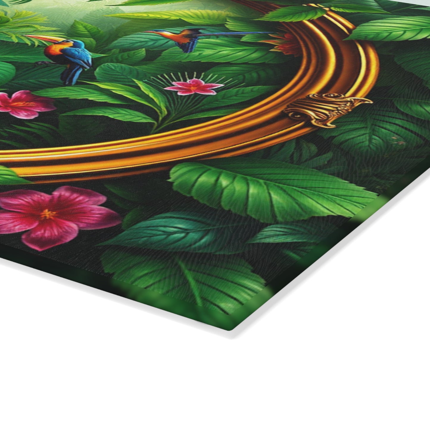 Glass Cutting Board, 2 sizes - Framed Rainforest