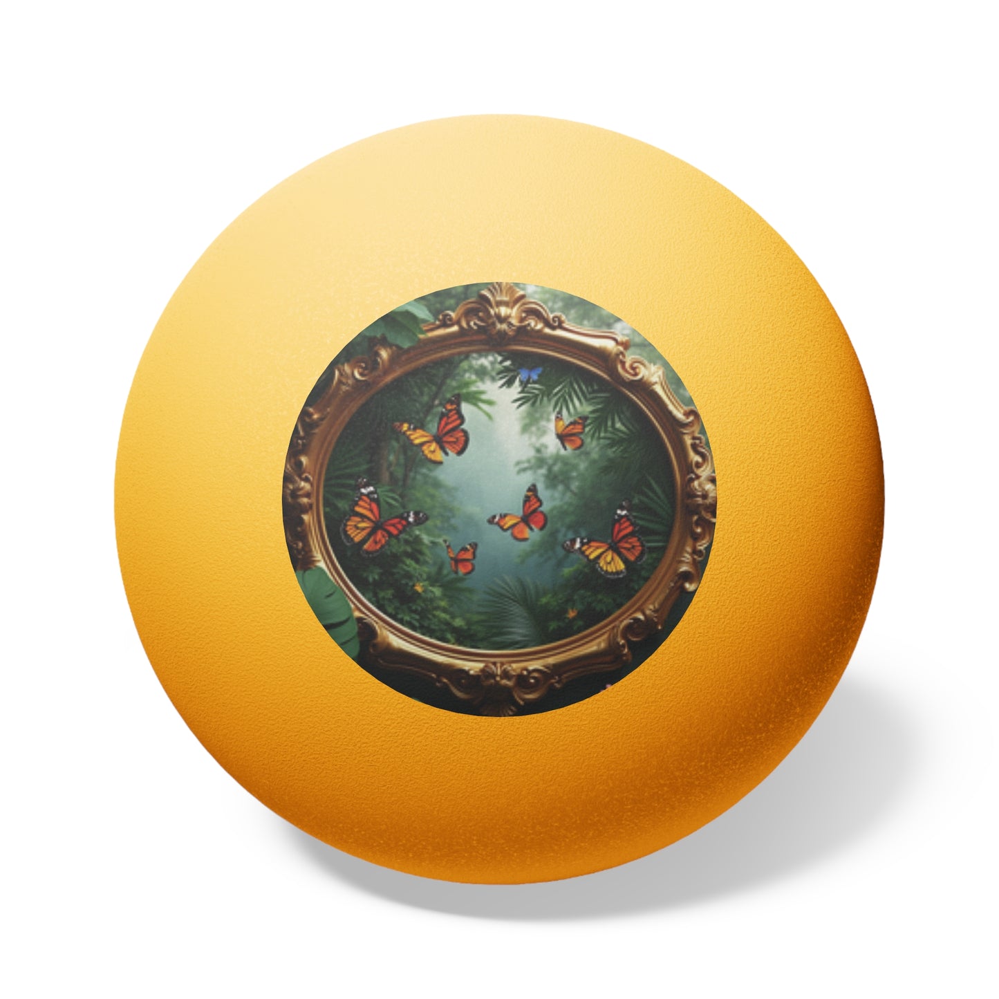 Tropical Paradise Ping Pong Balls - 6 Pack with Framed Monarch Gathering/Orange