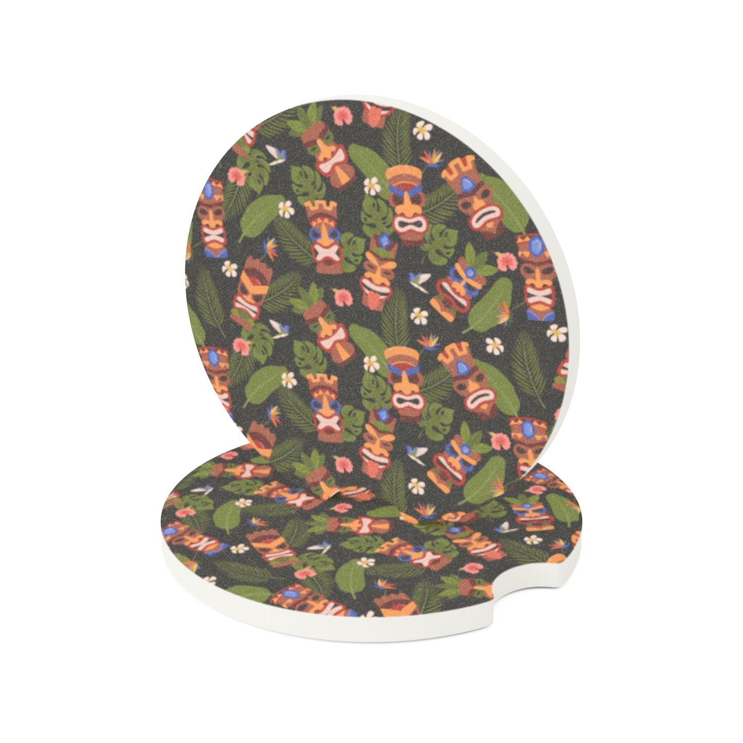 Soapstone Car Coaster - Tiny Tiki Masks