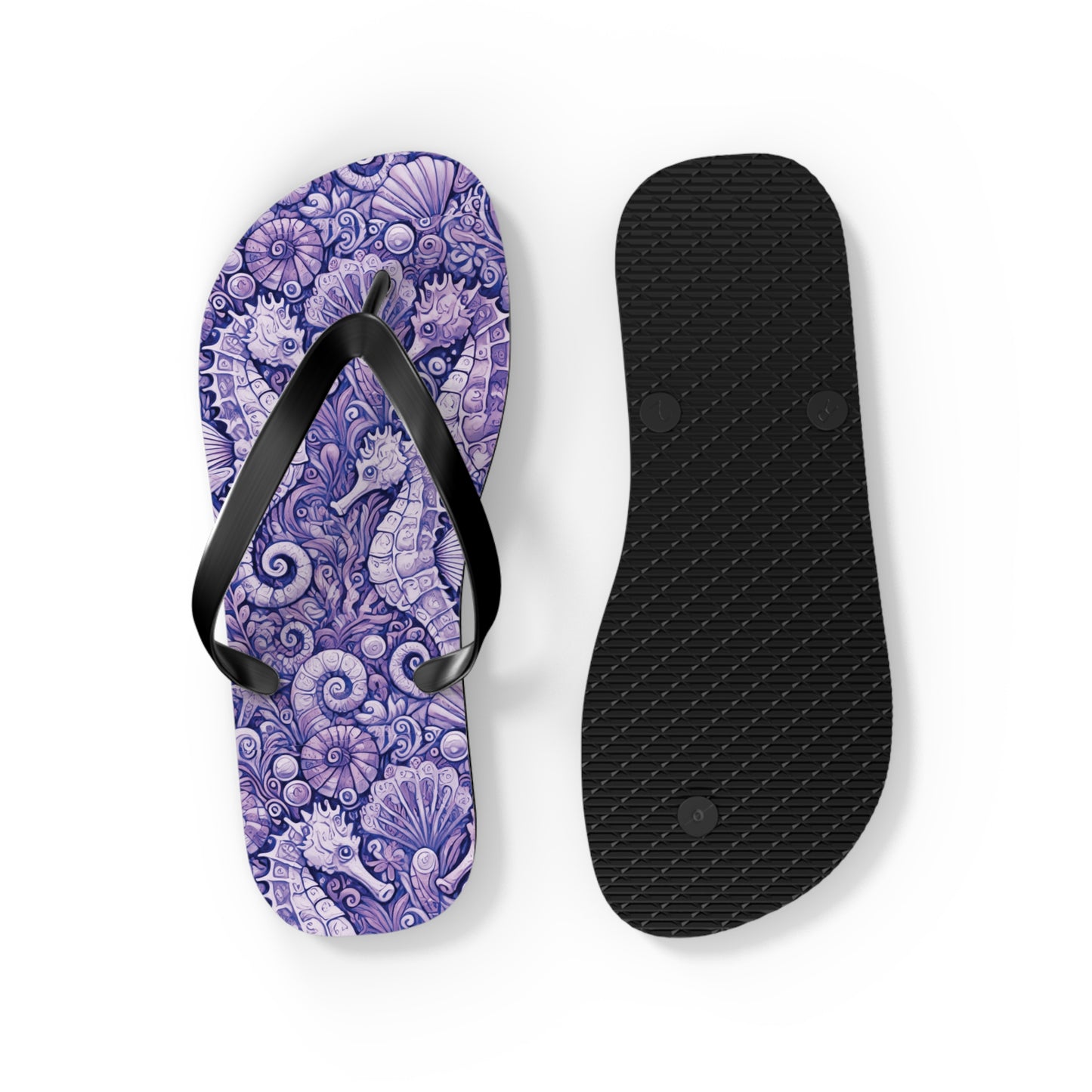 Flip Flops - Seahorses/Amethyst