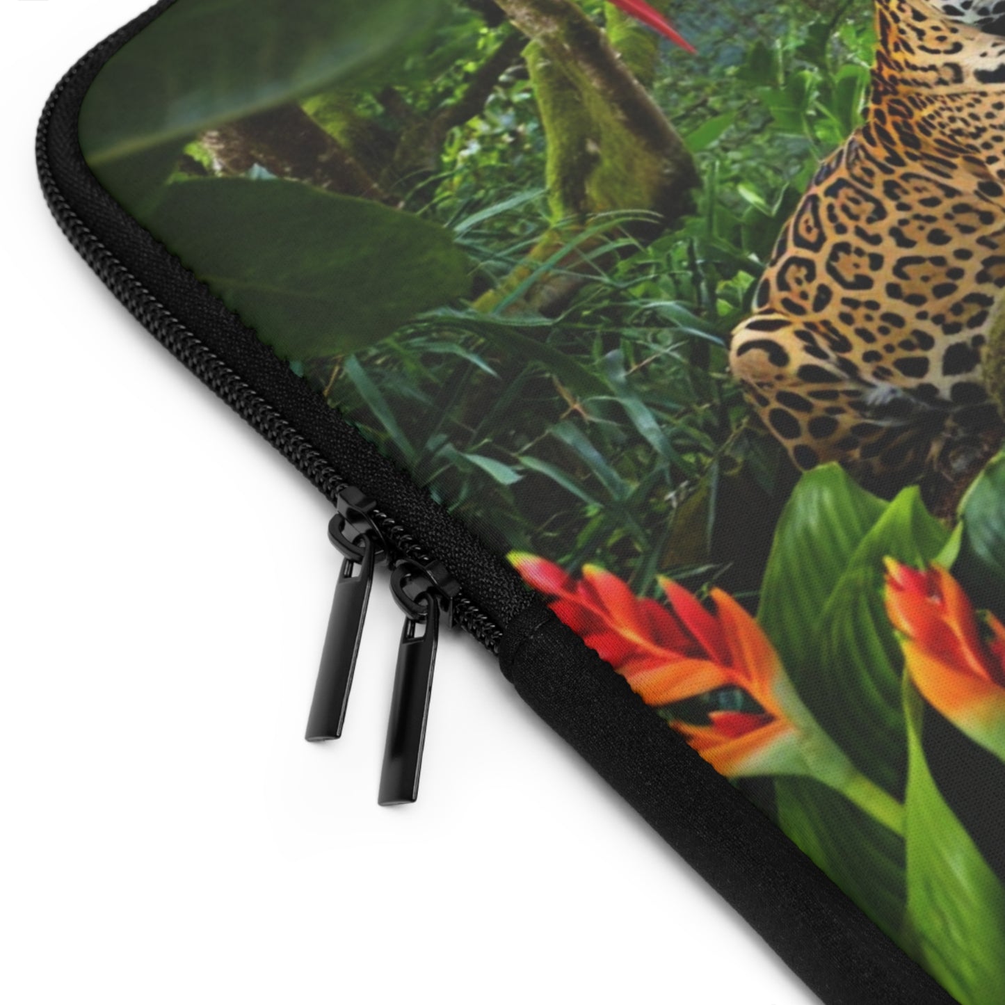 Tropical Laptop Sleeve, 5 Sizes - Perfect for Ocean Lovers & Students / Jaguars and Parrots