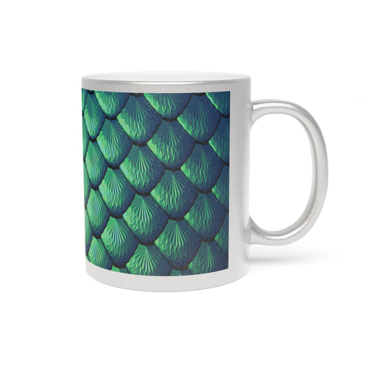 Tropical Metallic Mug, Gold or Silver - Pretty Mermaid Tail