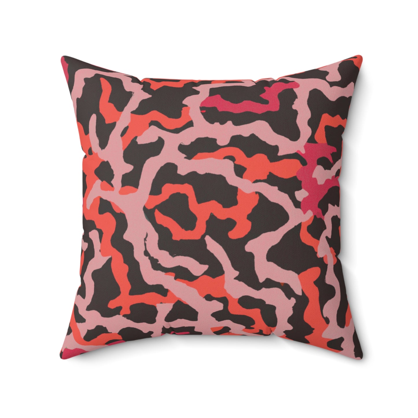 Decorative Pillow - Accent Cushion, 4 Sizes / Coral Threads, Red