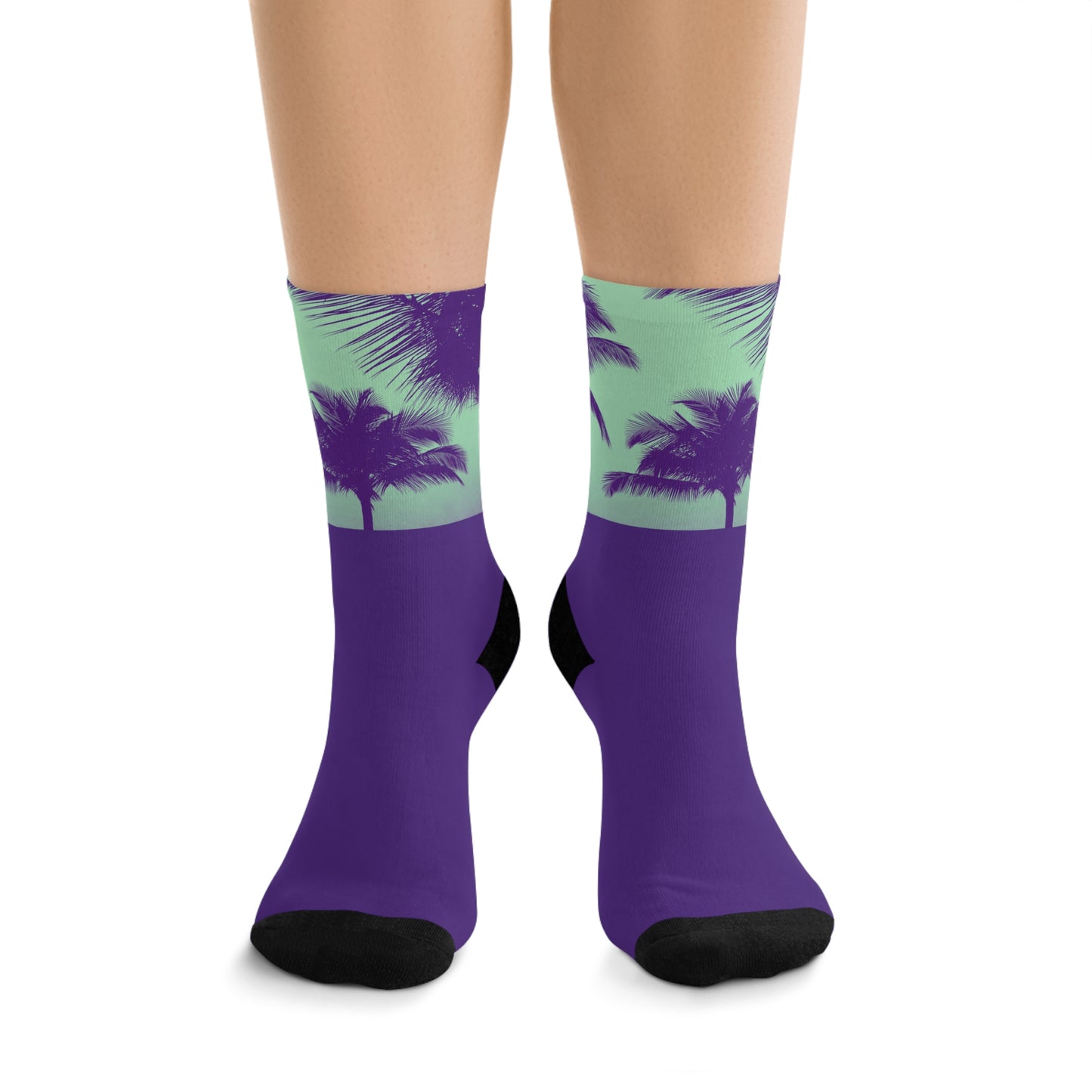 Recycled Poly Socks, Palm Glow Mint