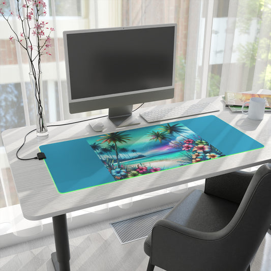LED Gaming Mouse Pad With Vibrant RGB Lighting, 4 Sizes / Relaxation Beach