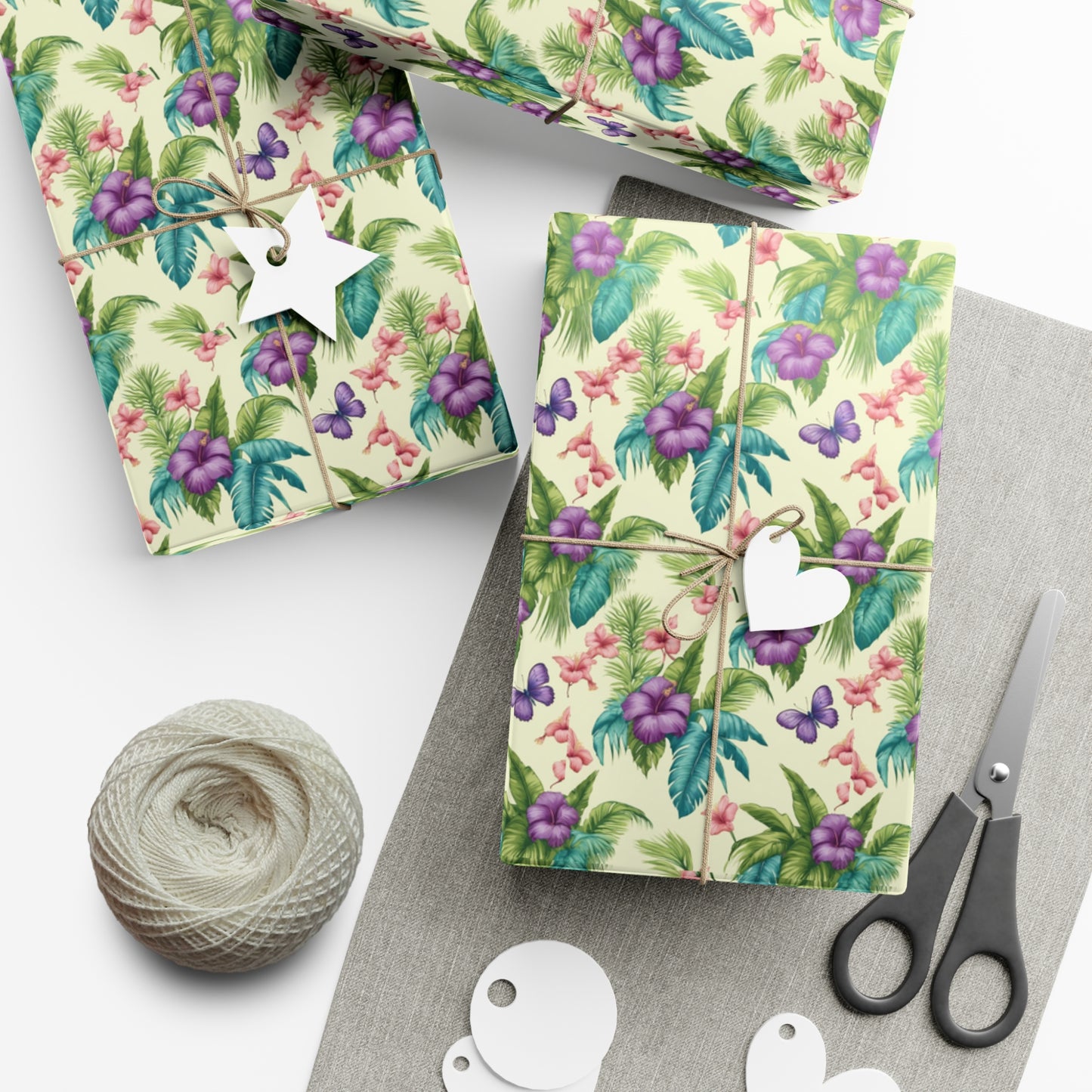 Wrapping Paper - Tropical Gift Wrap for All Occasions / 3 Sizes, 2 Finishes / Mary's Garden Toile