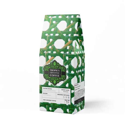 Midnight Surf Blend™ (Medium-Dark Roast) Specialty Grade Craft Coffee / Chair Wicker, Green