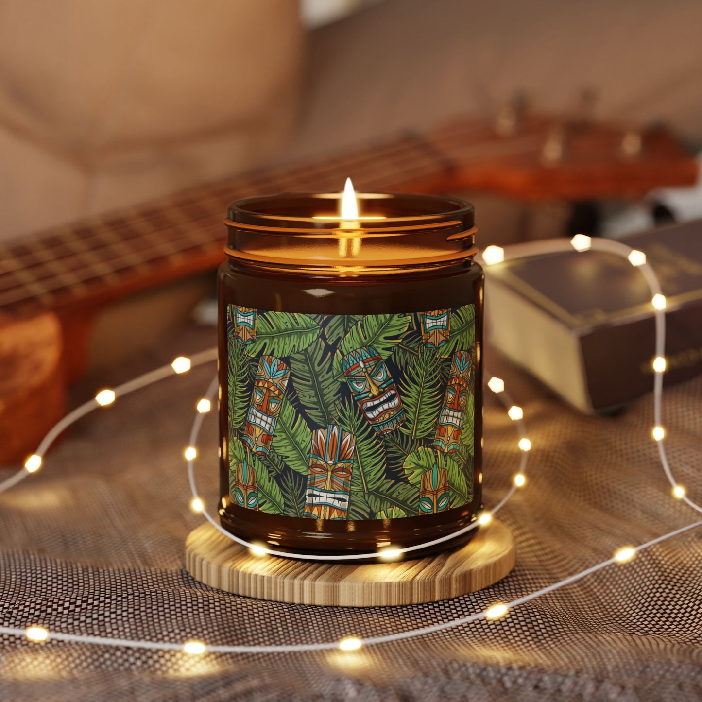 Scented Soy Candle (Multi-Size, Amber Jar) - Tiki Greenery