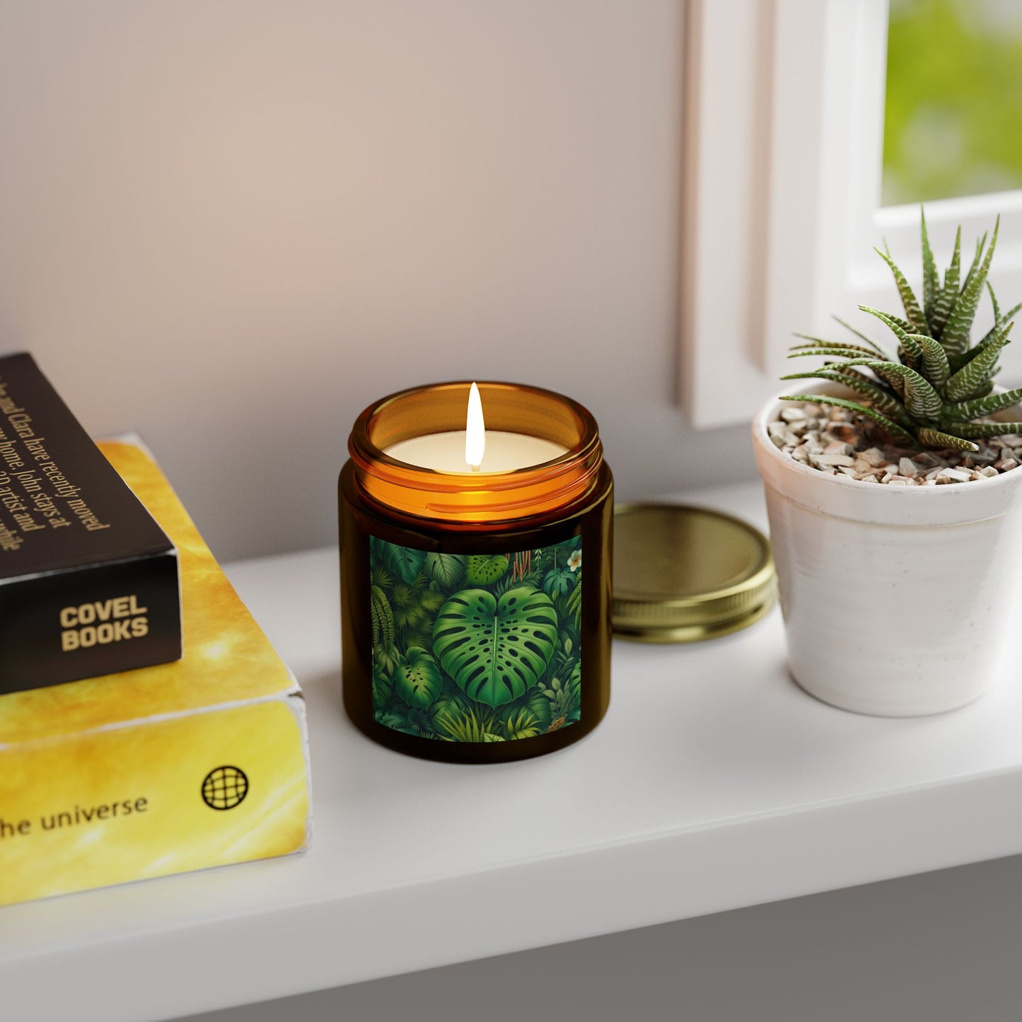 Rainforest Greenery Scented Candles - Coconut Apricot Wax (4oz, 9oz)