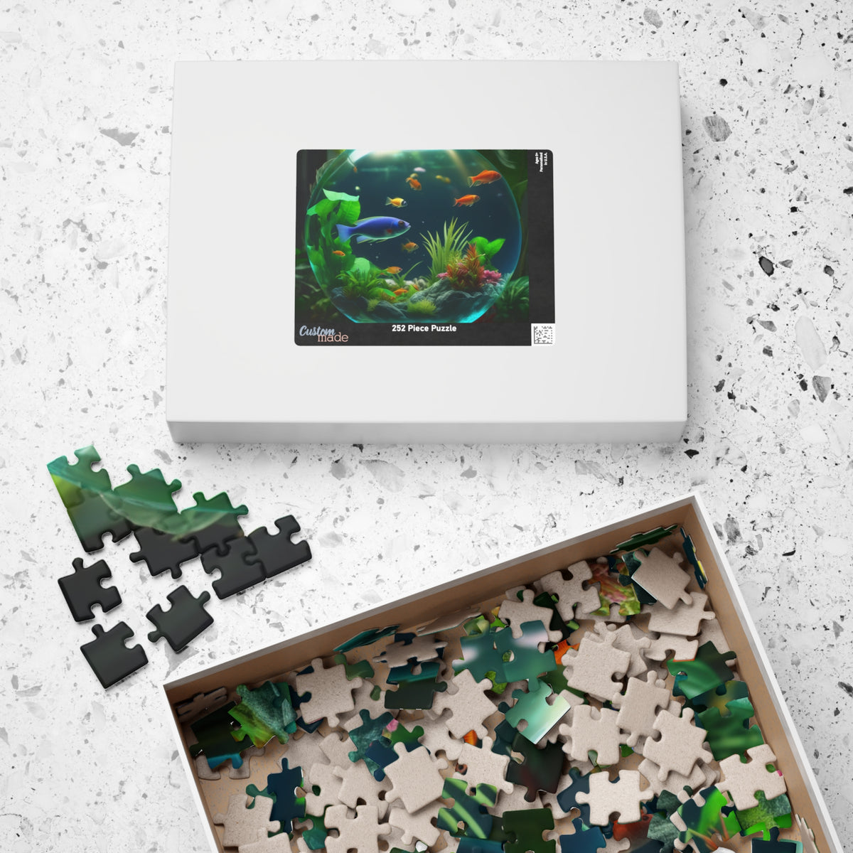 Fish Bowl #1 Tropical Puzzle, 4 Sizes - Relaxing Jigsaw for Island Vibes
