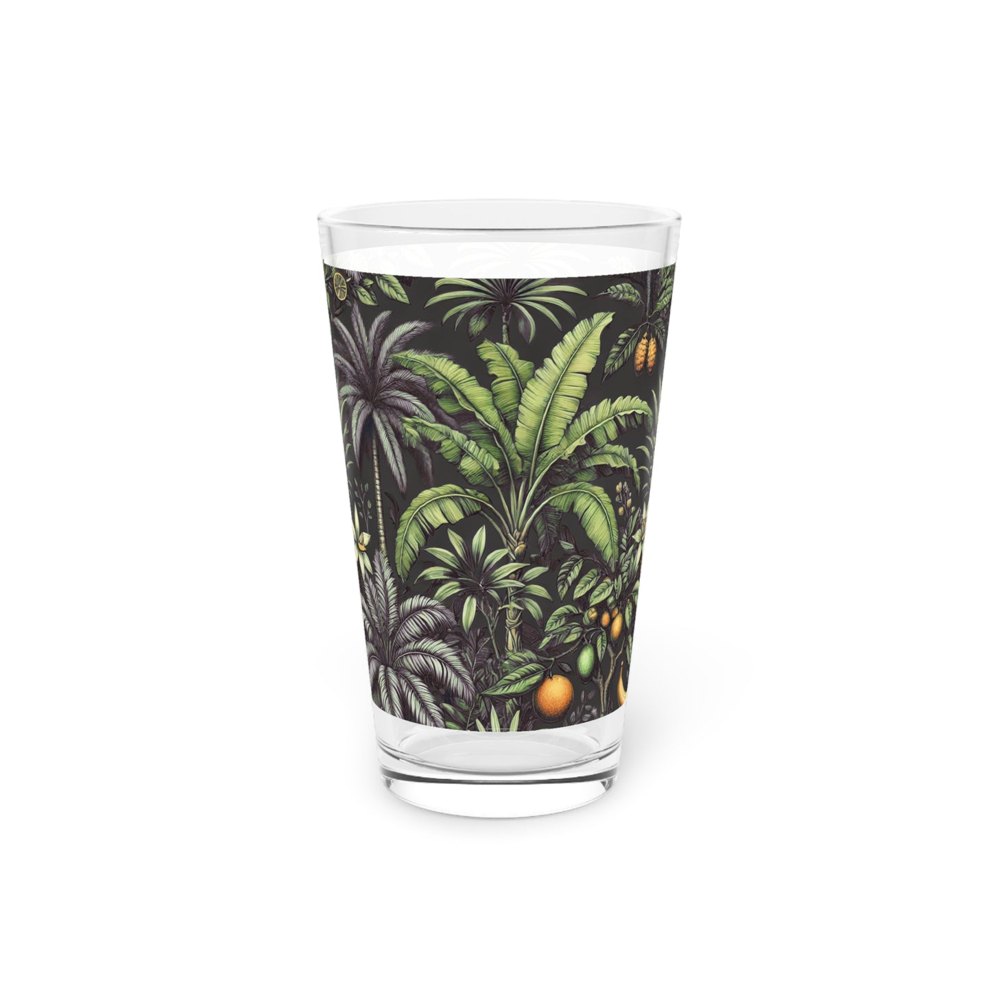 Pint Glass, 16oz - Tropical Fruit, Black