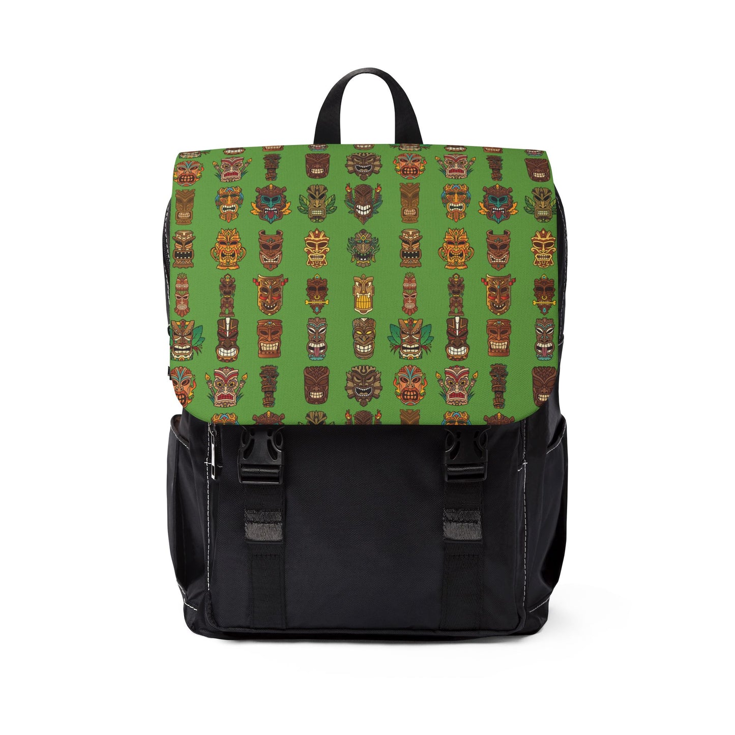 Tropical Casual Backpack - Perfect for Everyday Adventures / Tiny Tiki Dudes, Green