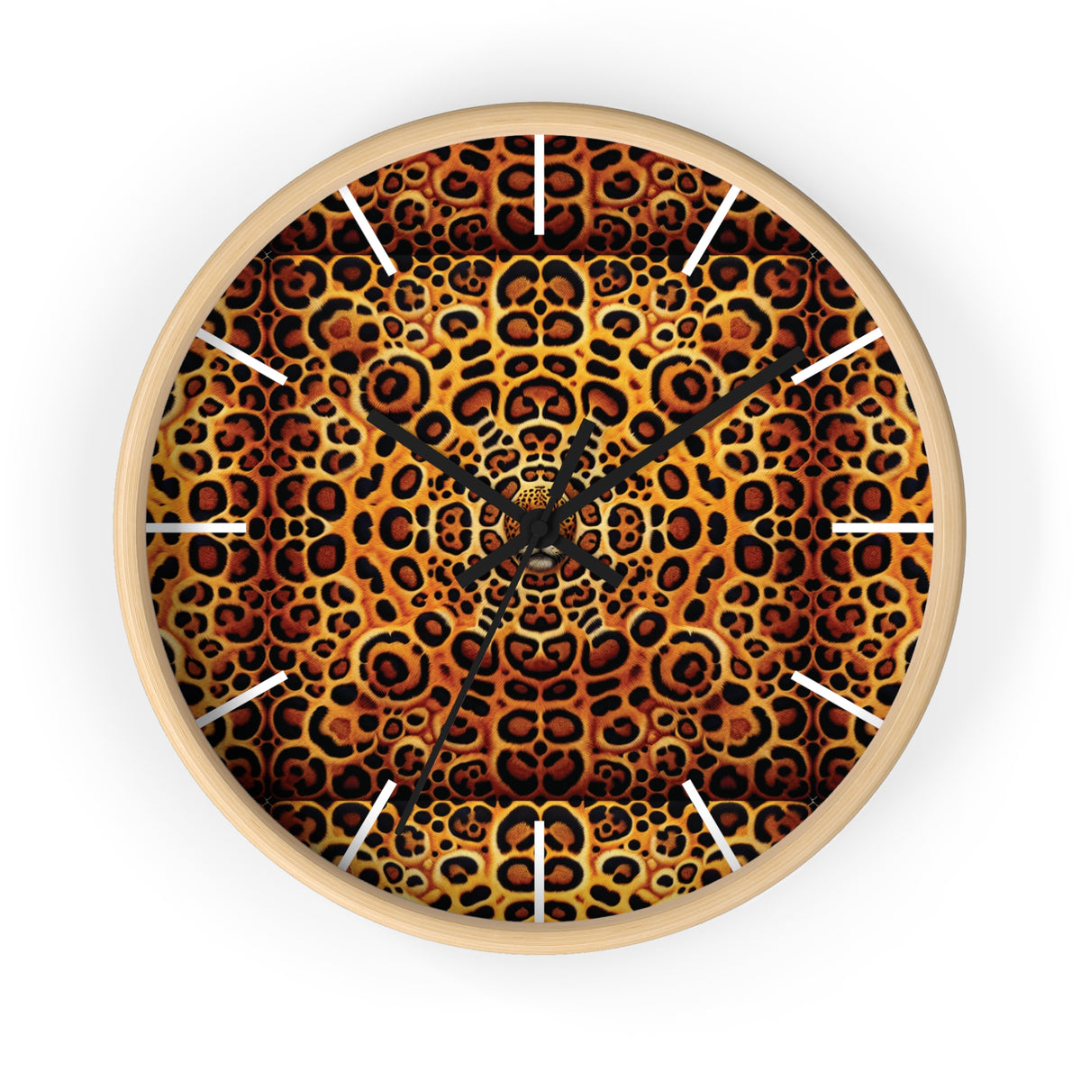 Kaleido Jaguar Spots Wall Clock – Fun Home Decor for Nature Lovers, 6 Variants