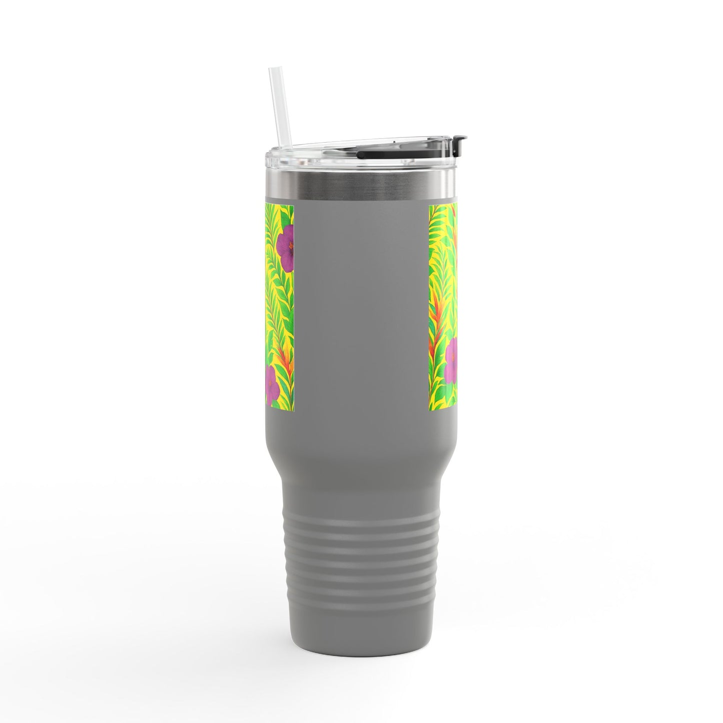Midnight Flower Yellow Insulated Travel Mug - 40oz - Perfect for Outdoor Adventures