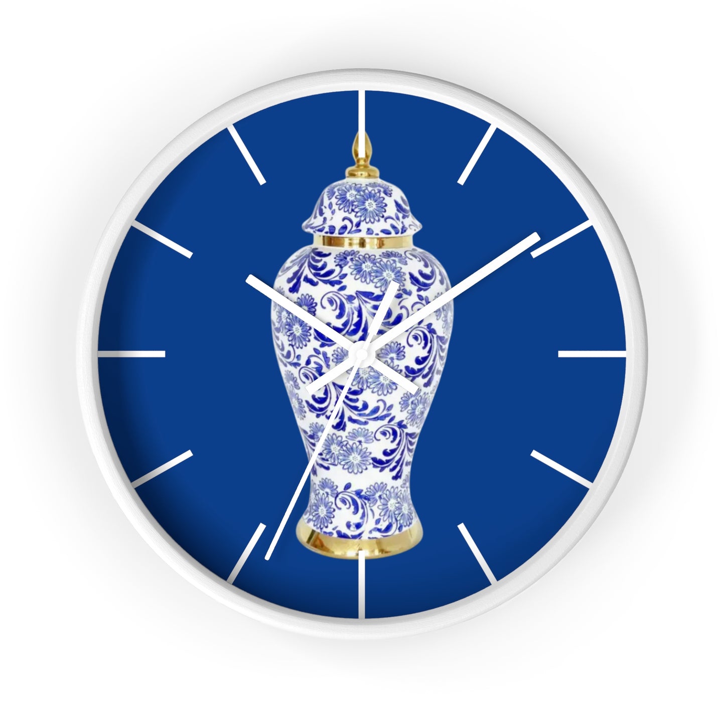 Wall Clock, Blue & White Ginger Jar, Hands/Base Variants