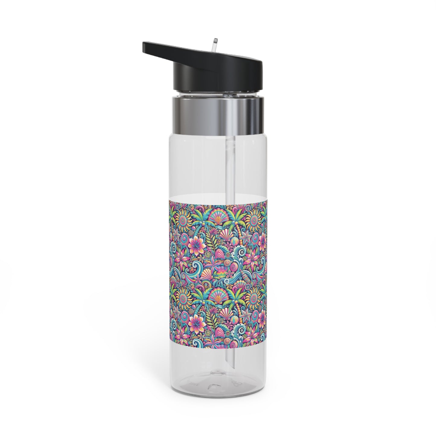 Tropical 20oz Tritan Sport Water Bottle -  Leakproof, Lightweight, BPA-Free / Happy Tropics, Repeat