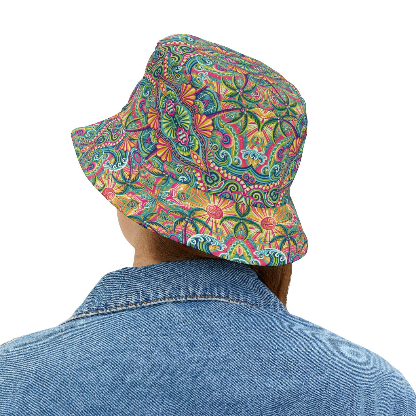 Tropical Polyester Bucket Hat, 2 Sizes - Kaleido Bay