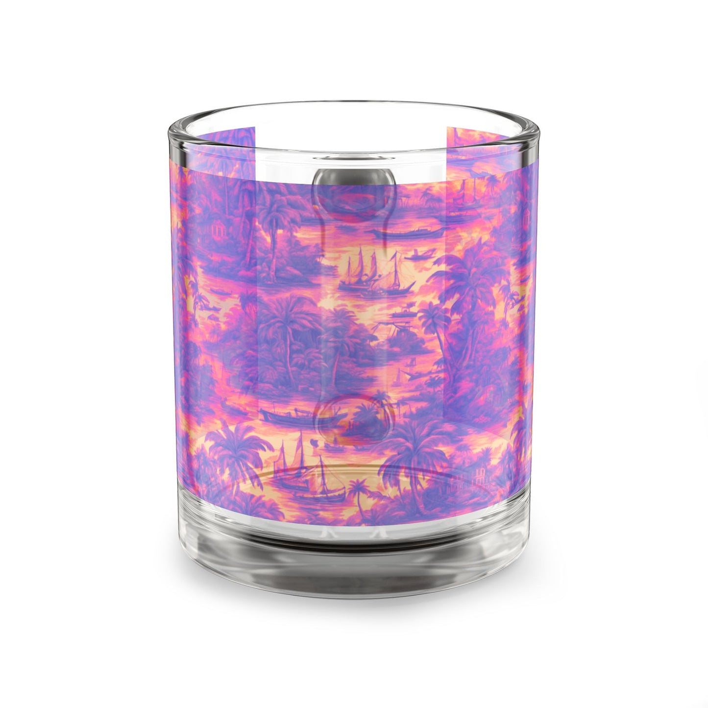 Tropical Glass Mug - 10oz Coffee Cup / Crazy Cool Tropical Toile