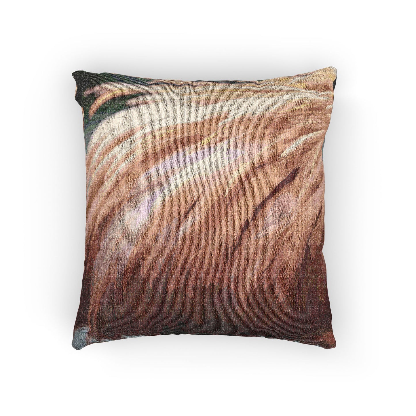 Woven Pillow, 17"W x 18"L - Flamingo Feathers
