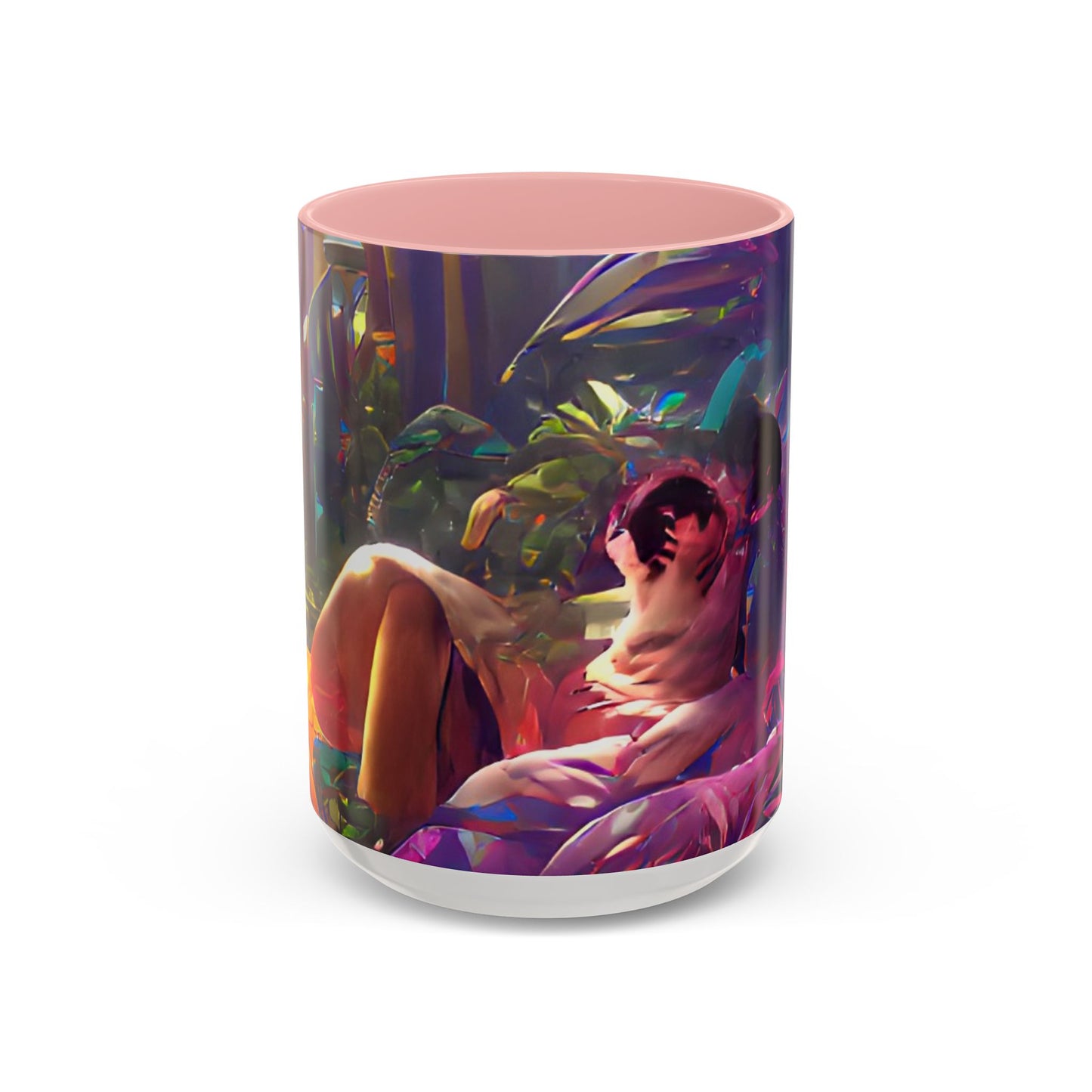 Accent Coffee Mug (11, 15oz) - Midnight Kiss in Tropical Garden