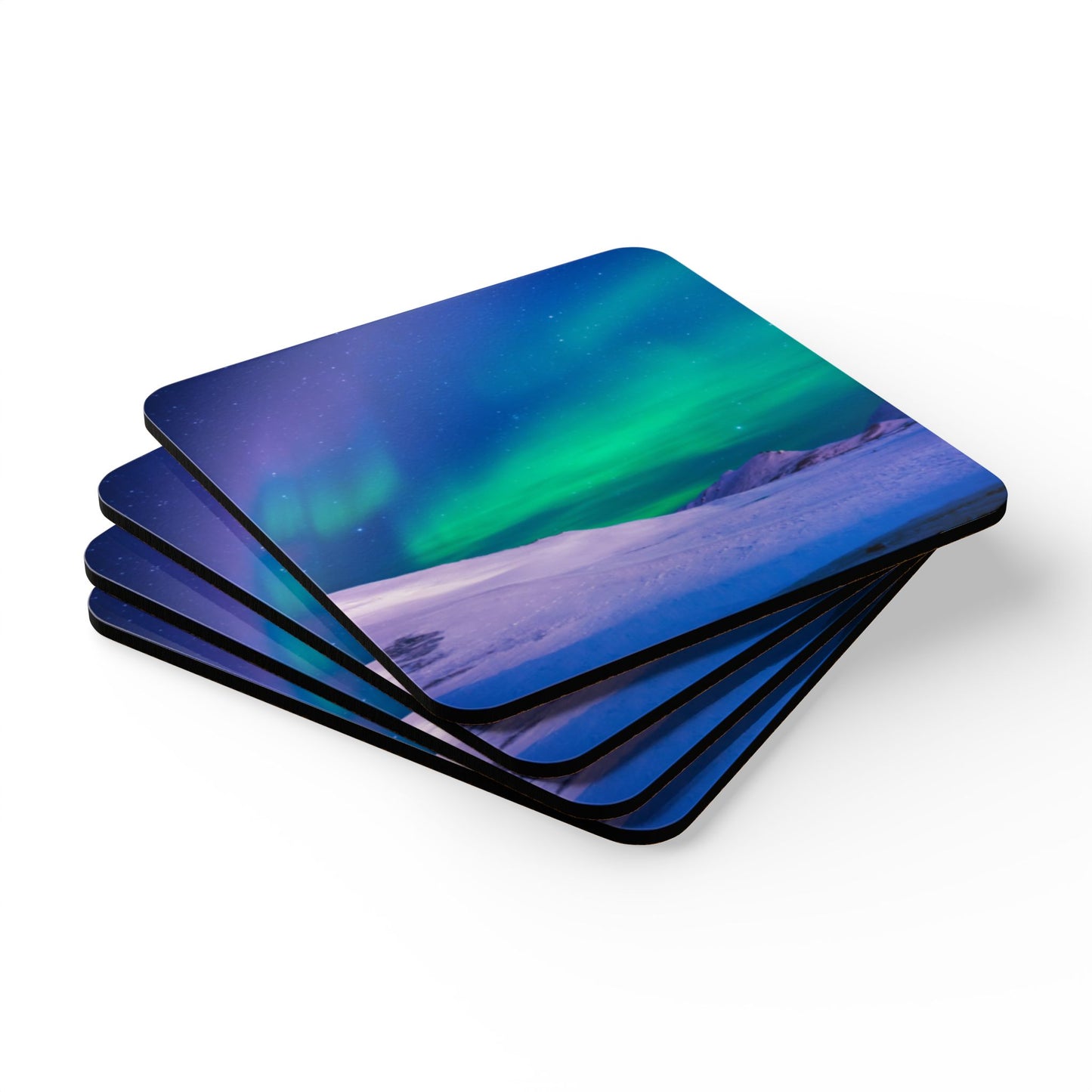 Coaster Set - Cold Ocean Lights, Peacock