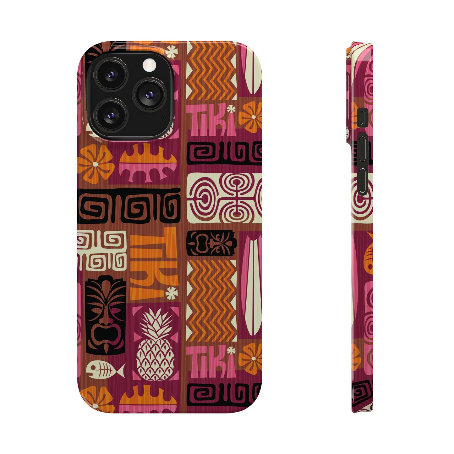 Slim Phone Cases - Tiki Poster Pink/Orange