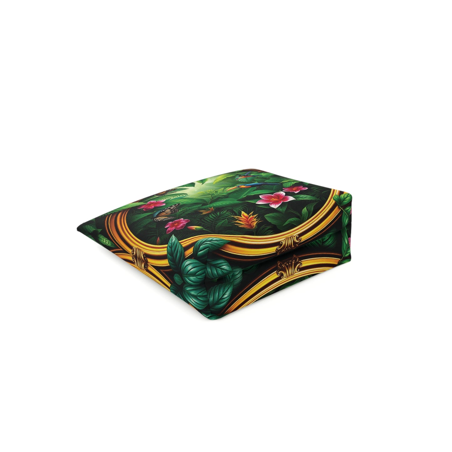 Tropical Cotton Cosmetic Bag - Makeup Pouch, 5 Sizes / Framed Rainforest