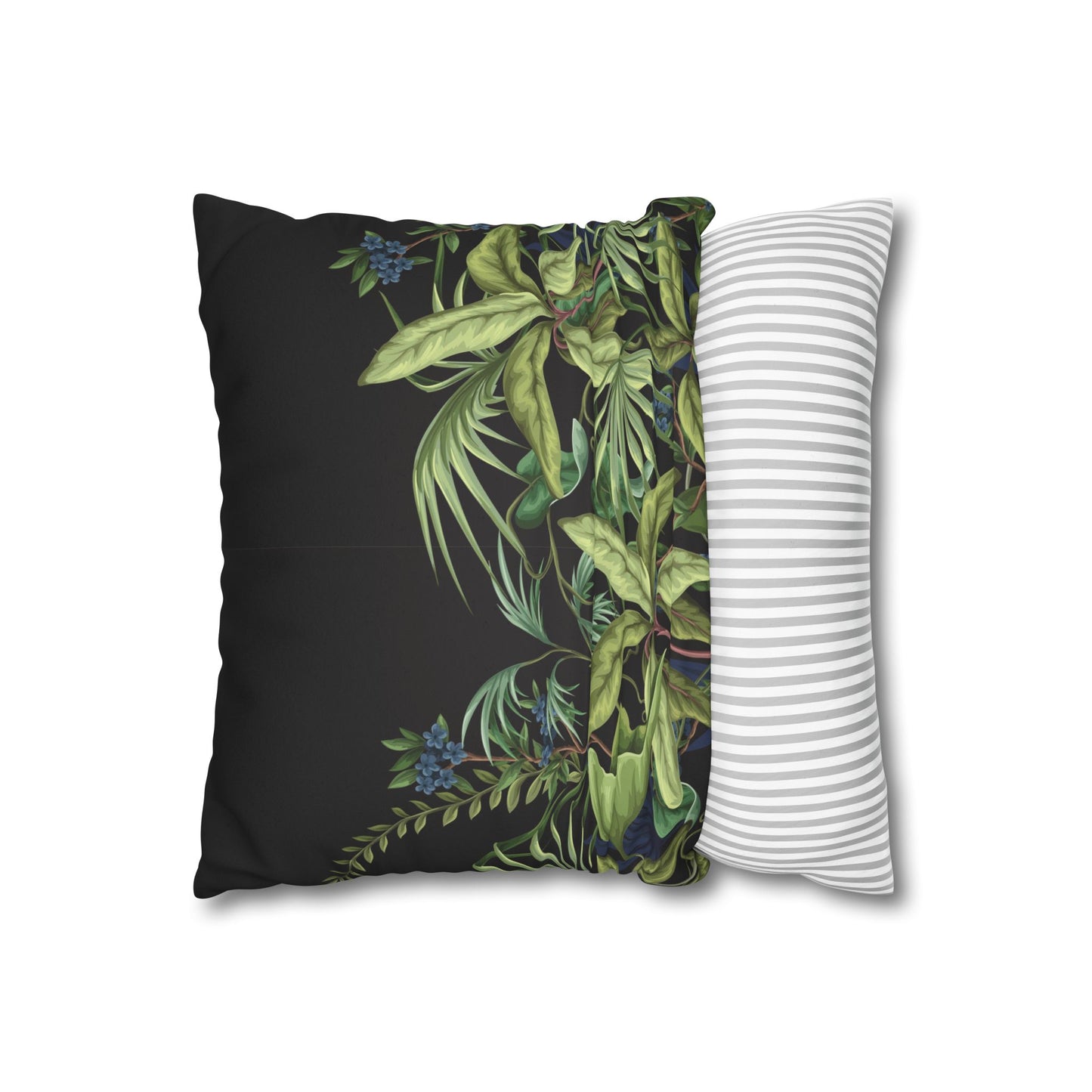 Faux Suede Square Pillowcase - Midnight Jungle