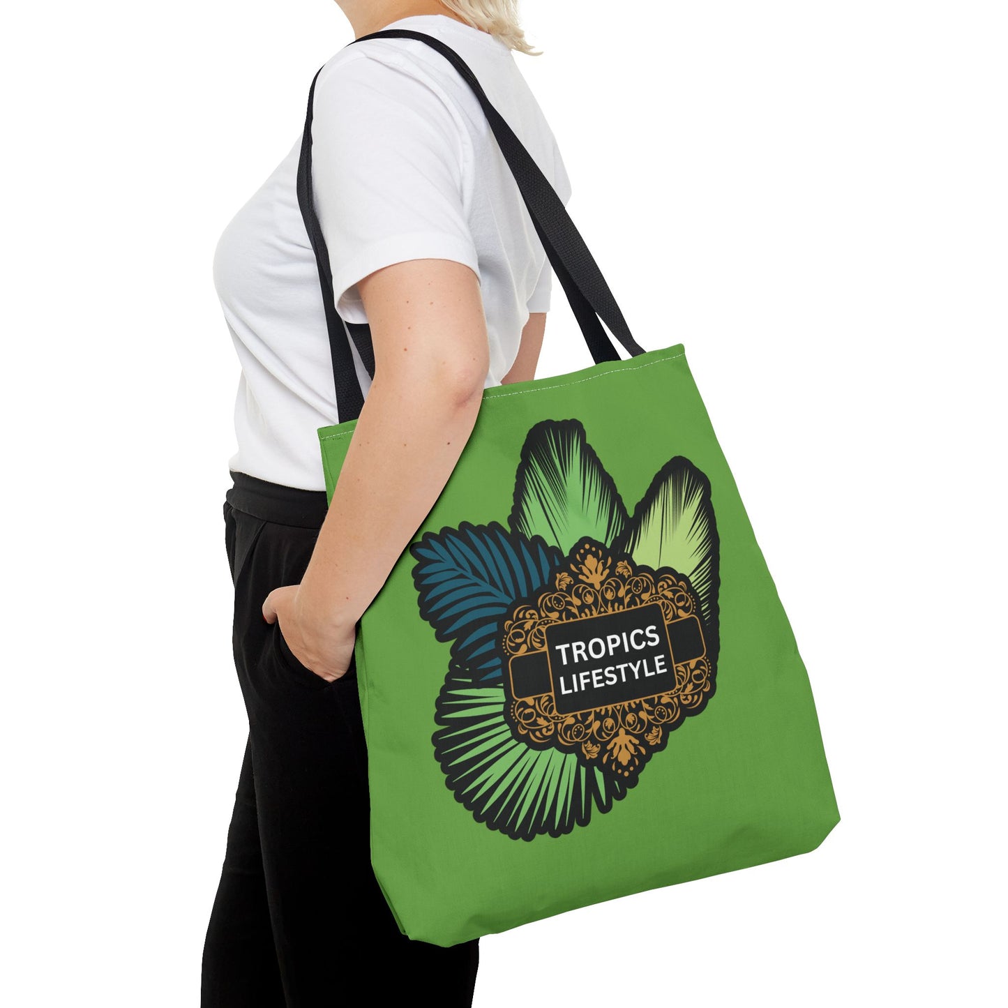 Elegant Tropics Lifestyle Logo Tote Bag - 3 Sizes, Green