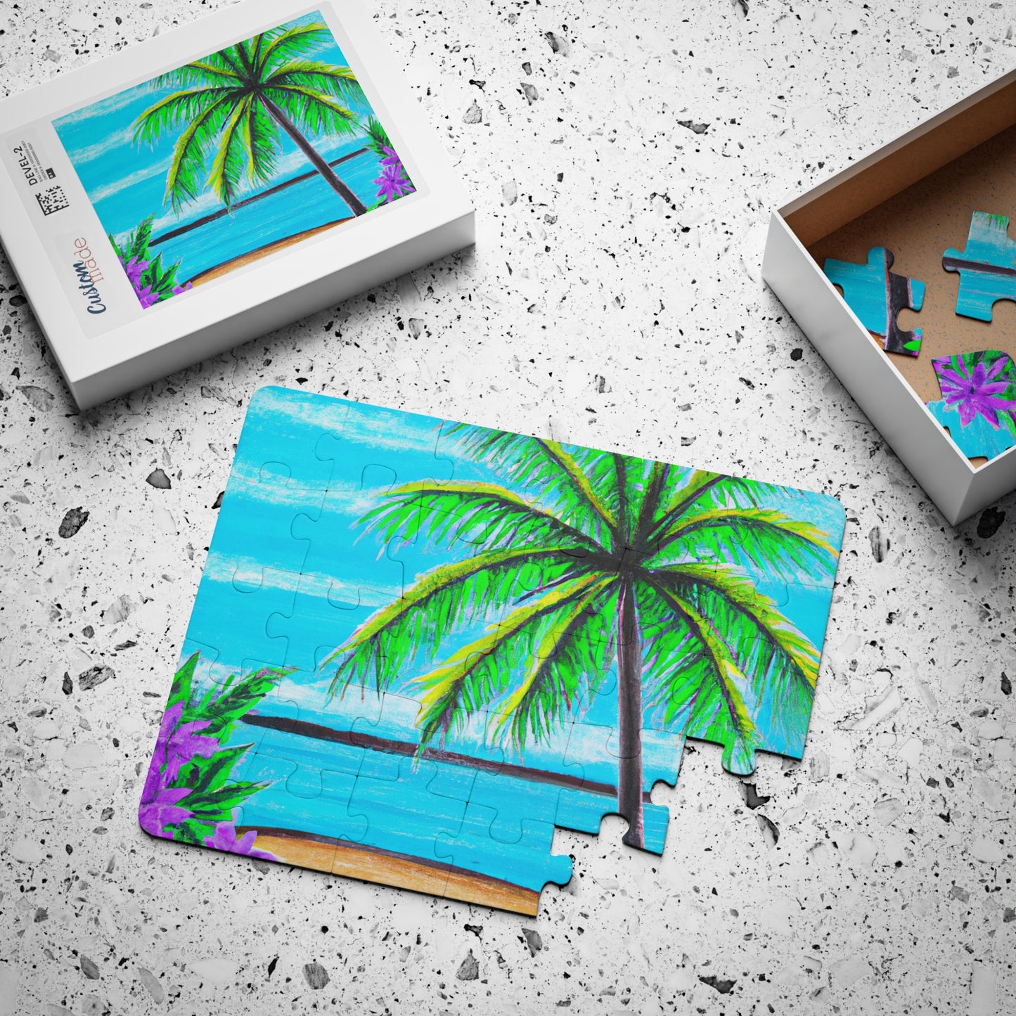 Tropical Kids' Puzzle, 2 Styles - 30-Piece Puzzle for Fun and Learning / Calm Beach