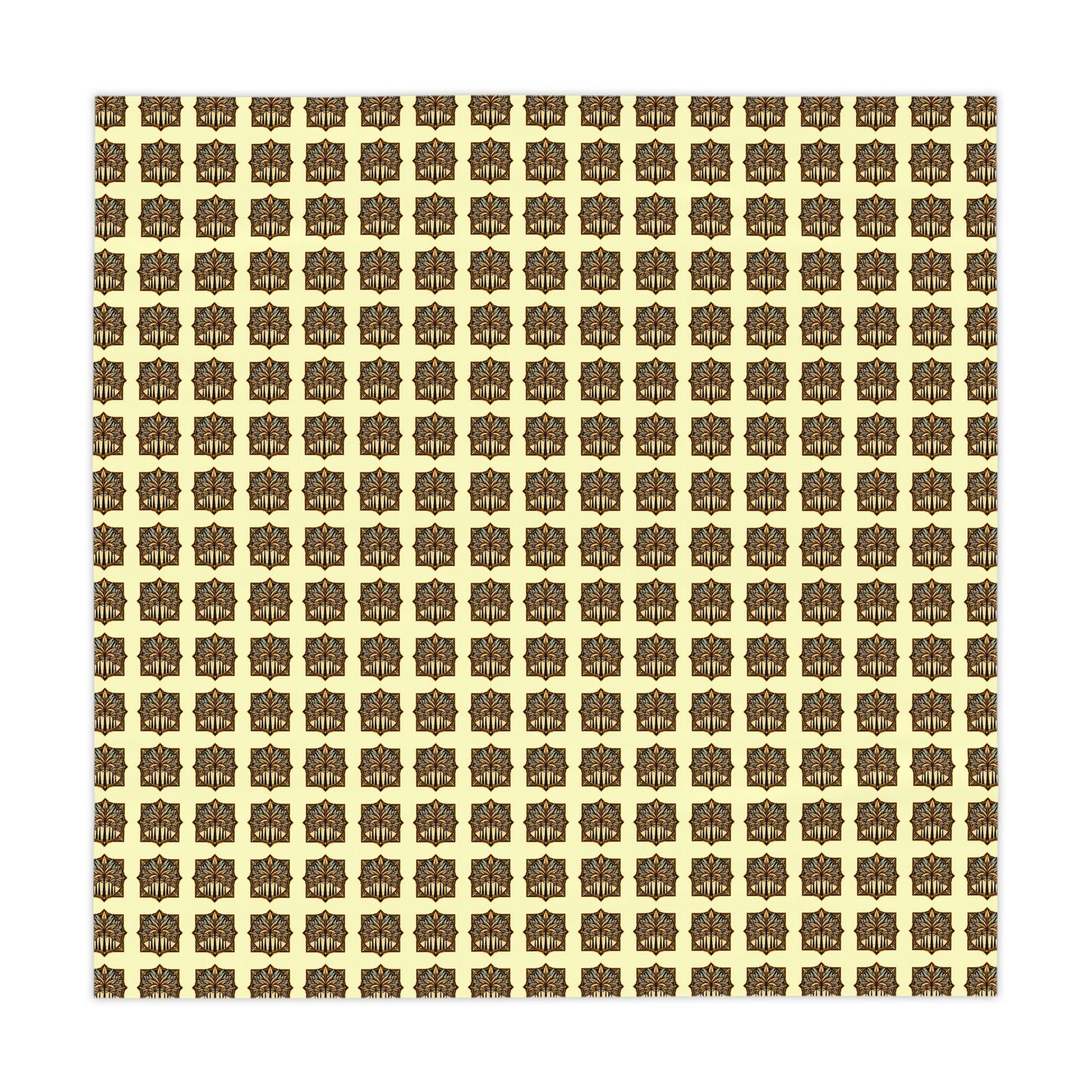 Art Deco Palms/Buttercream ! Square Tablecloth, 55" x 55"