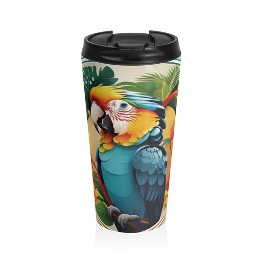 15 oz. Stainless Steel Travel Mug / Parrot Koko