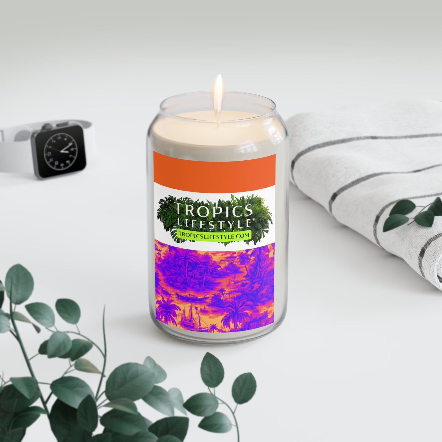 Scented Candle, 13.75oz - Tropics Lifestyle/Crazy Cool Tropical Toile