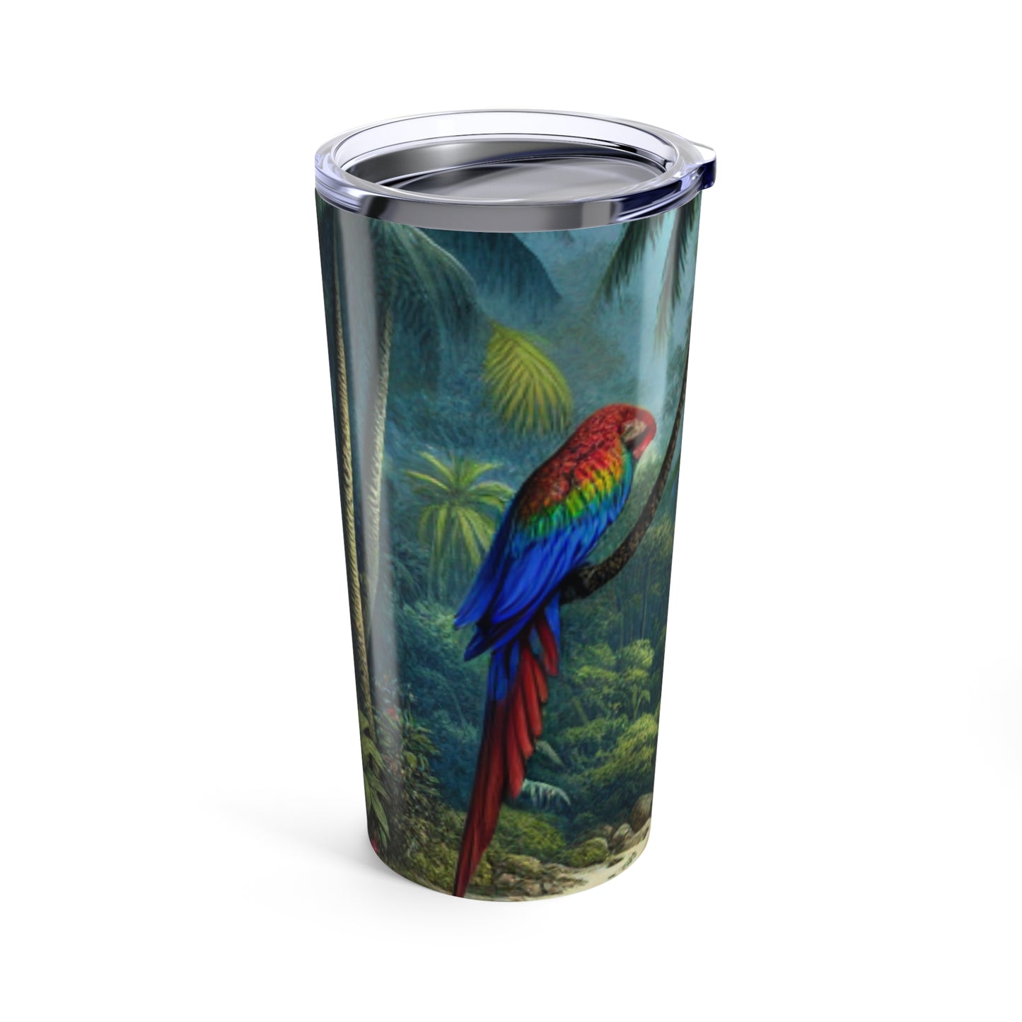 20oz Tropical Glossy Tumbler - Sleeping Parrot Beauty