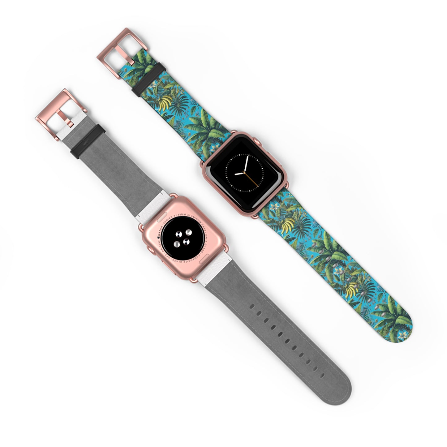 Apple Watch Band - Palms and More Tropical Fruit, Aqua Blue