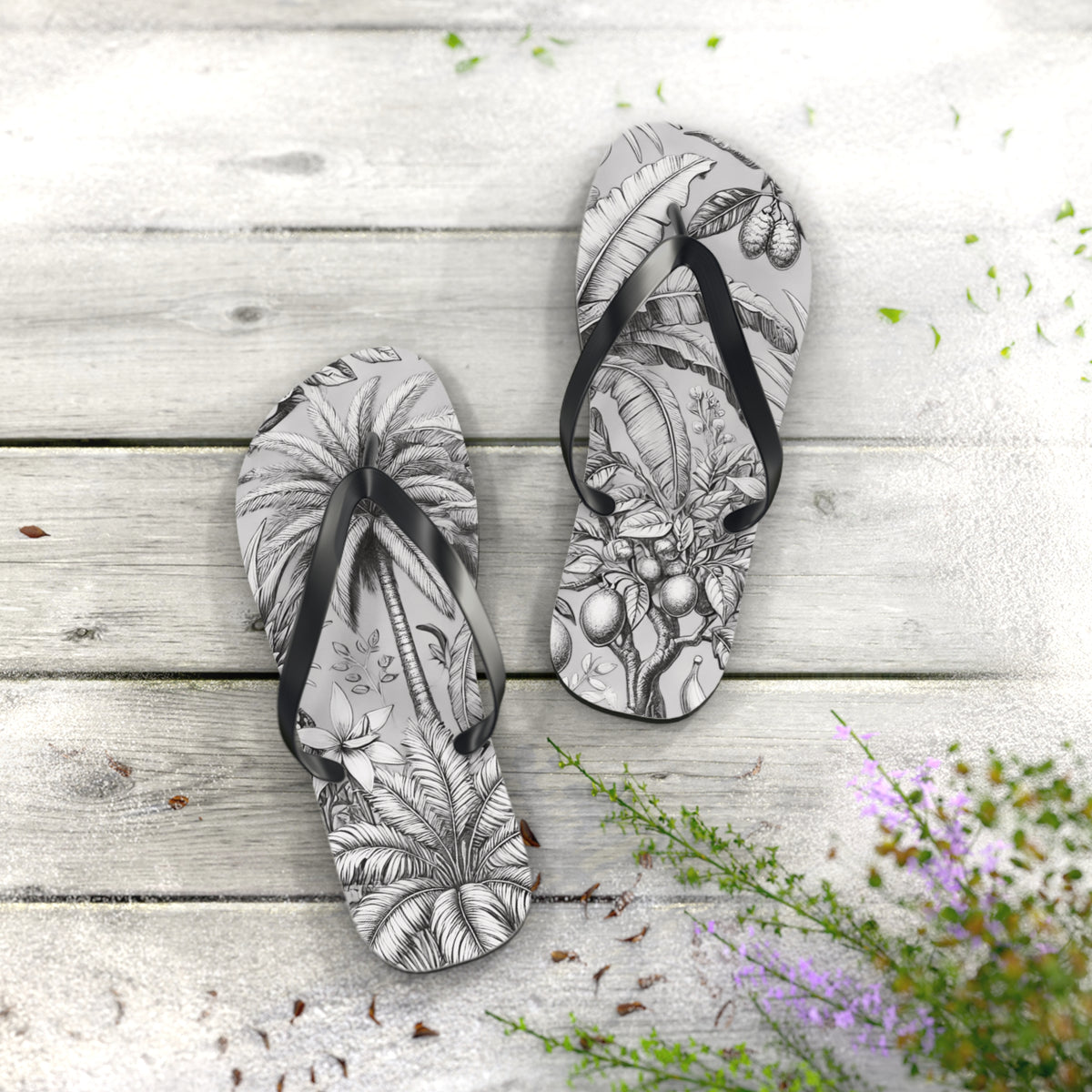 Flip Flops - Tropical Fruit, Newspaper