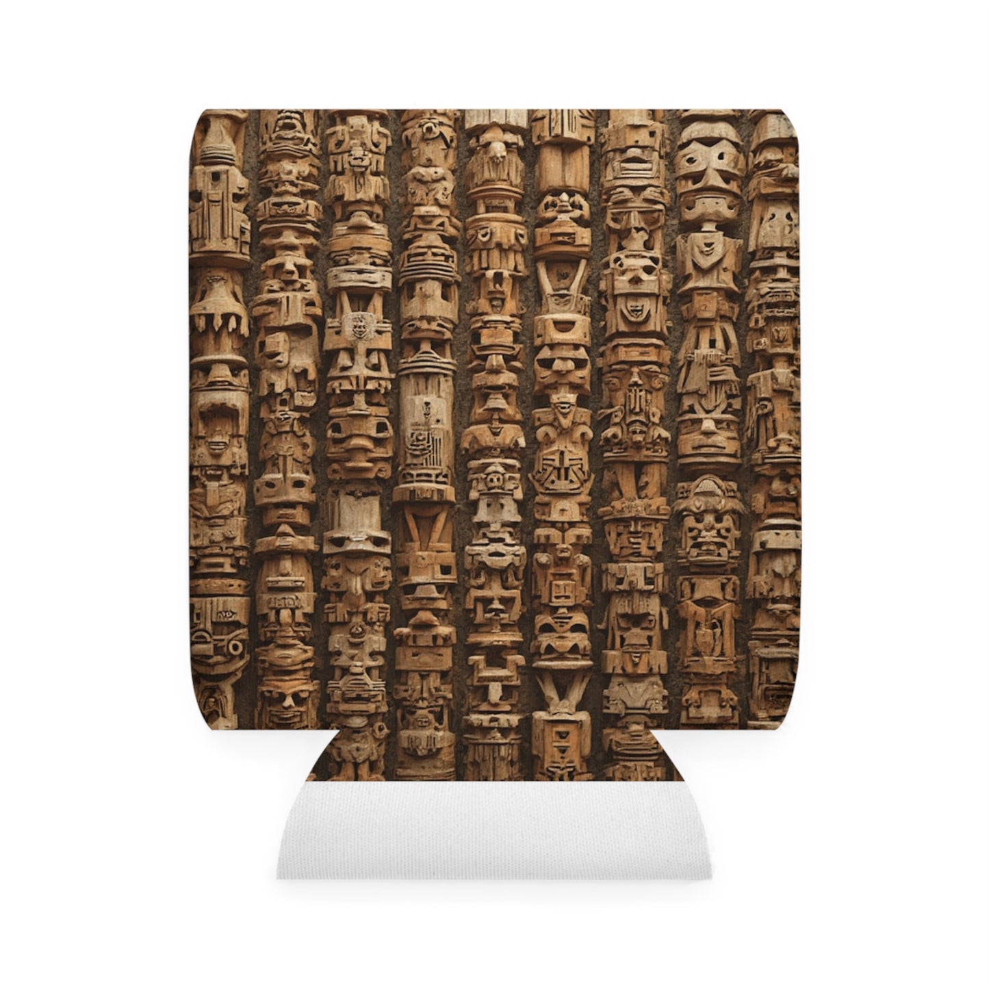 Ancient Tiki Totems Can Cooler Sleeve - Perfect for Outdoor Picnics