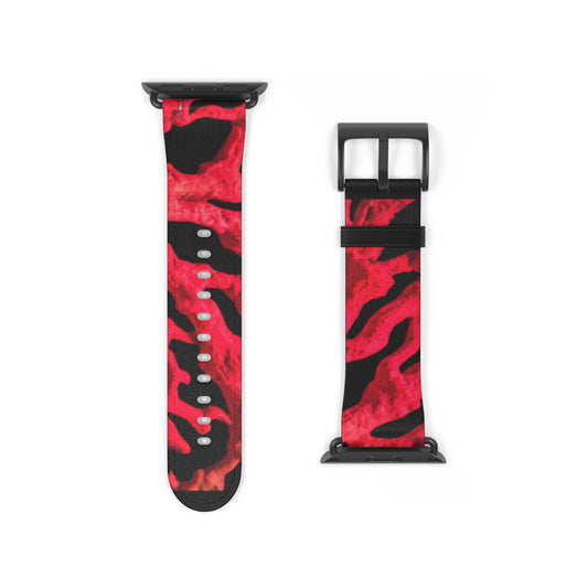 Apple Watch Band - Red Coral, black background