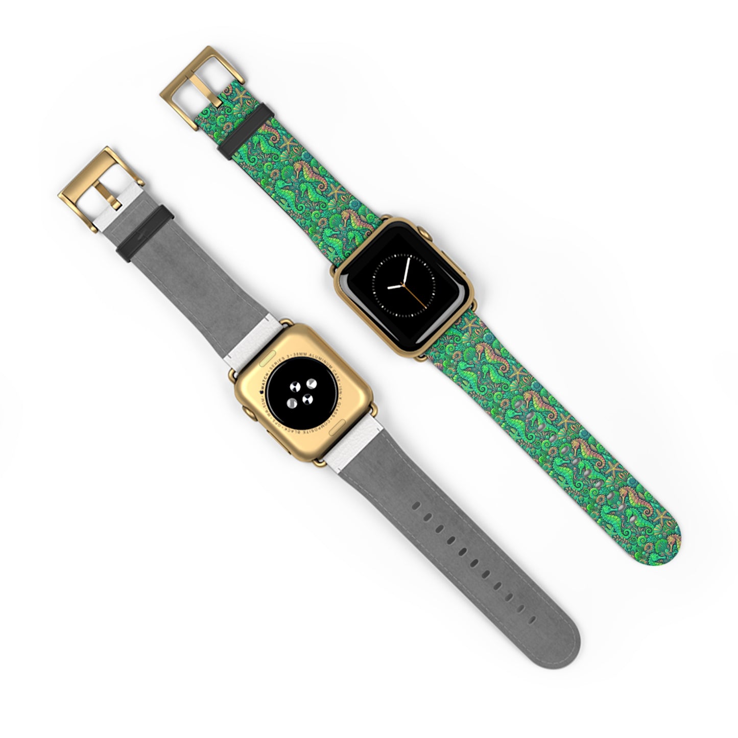 Apple Watch Band - Tropical Seahorse Trio, Lime Green