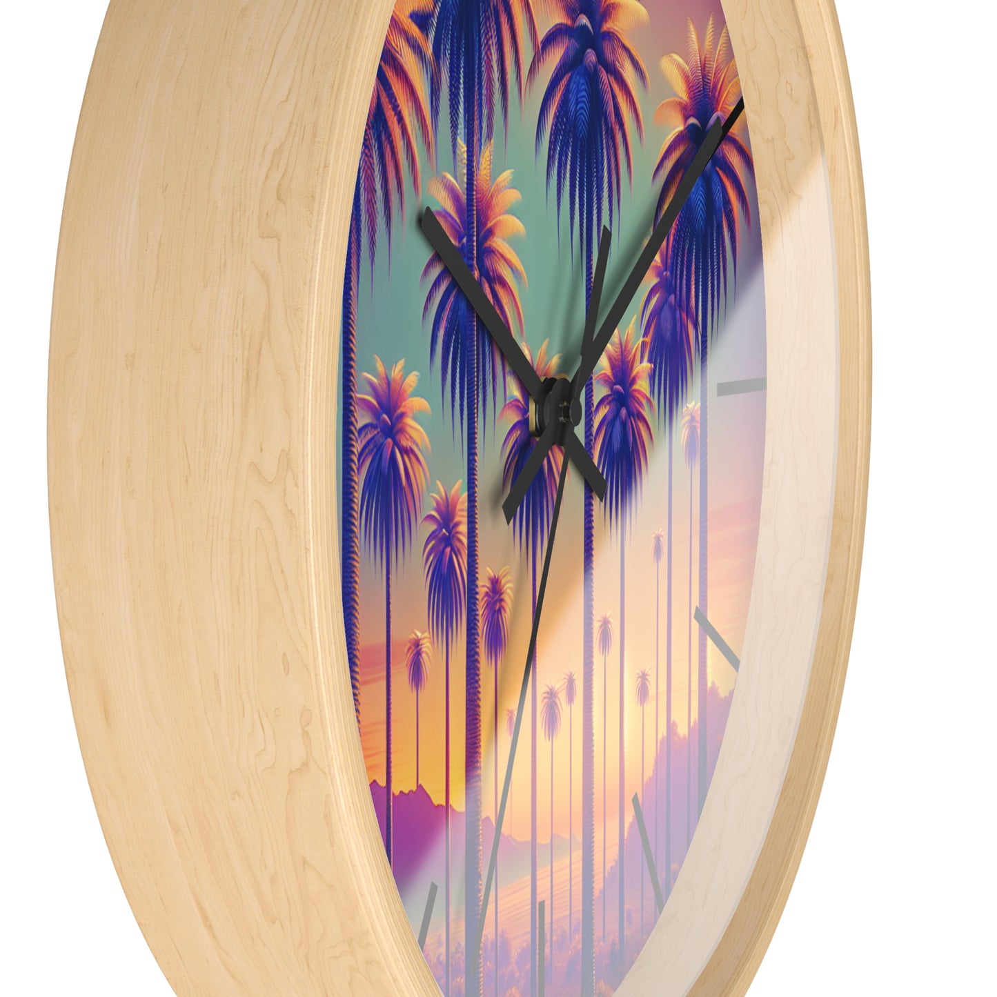 Wall Clock, Sunset Palms, Hands/Base Color Variants