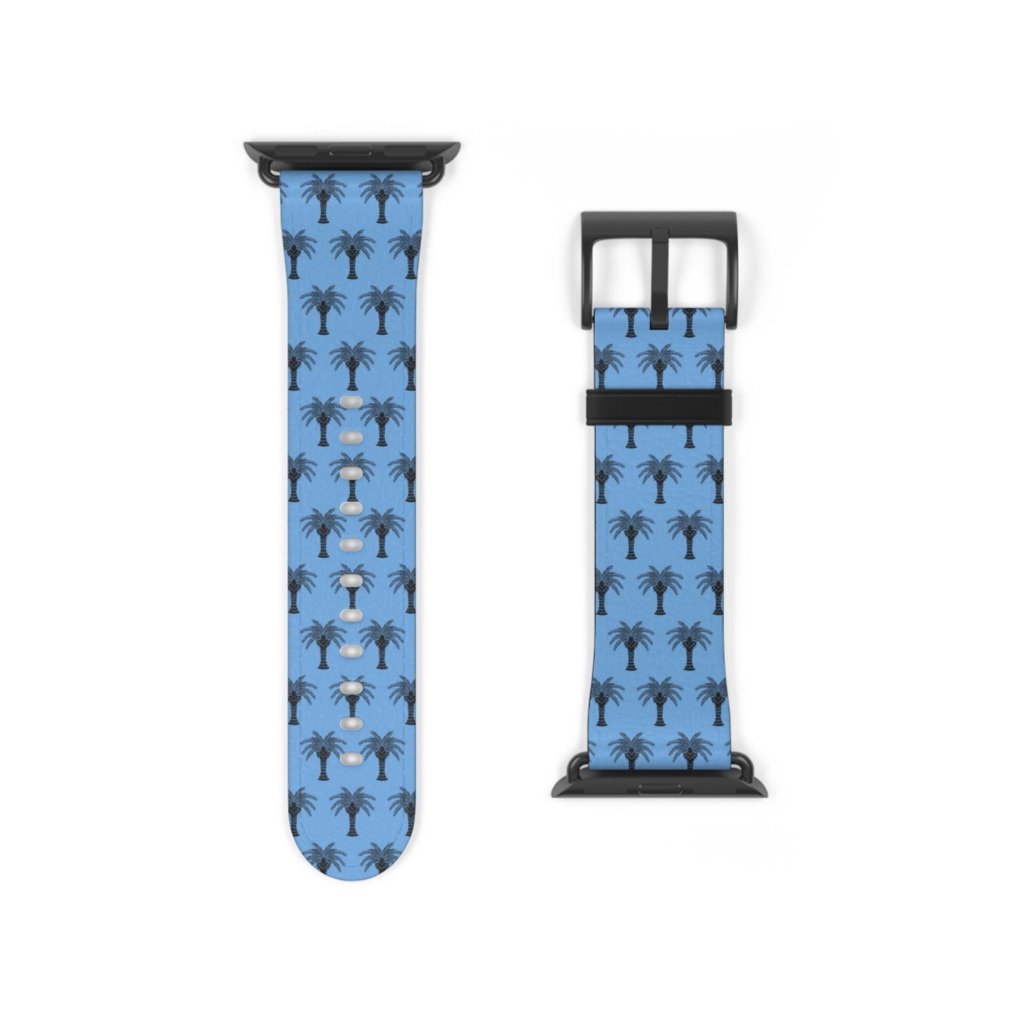 Watch Band - Art Deco Palm, Repeat Lt. Blue