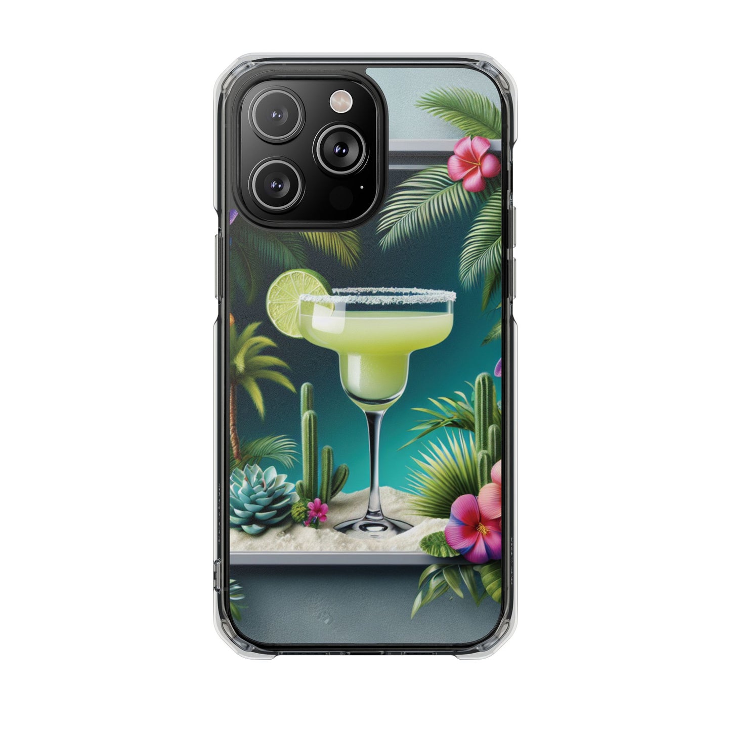 Tropical Margarita Magnetic Clear Phone Case, Many Models