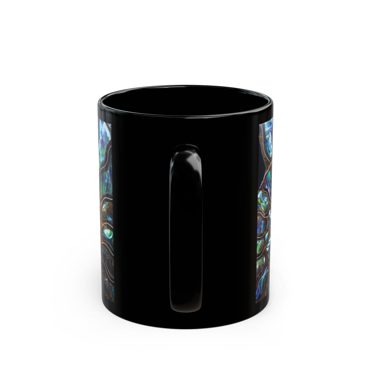 Black Mug (11oz, 15oz), Ammonite & Abalone