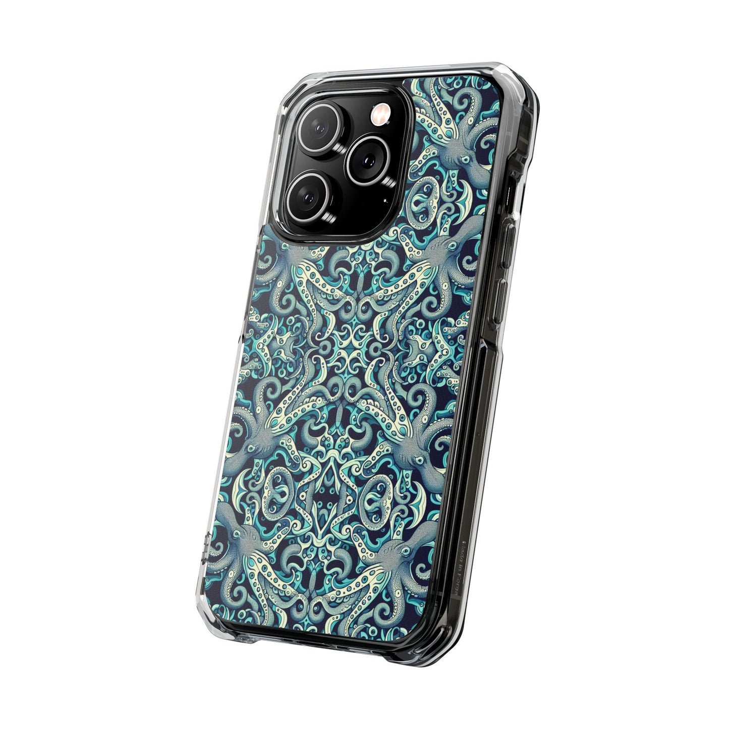 Twisted Aqua Octopus Magnetic Clear Phone Case, Many Models